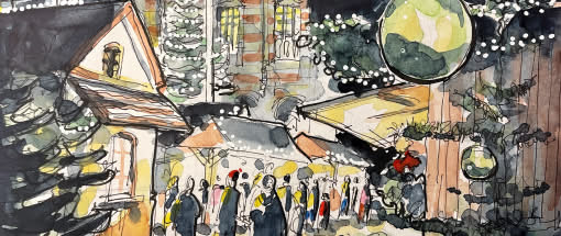 After Work: Weihnachtliches Licht im Urban Sketching