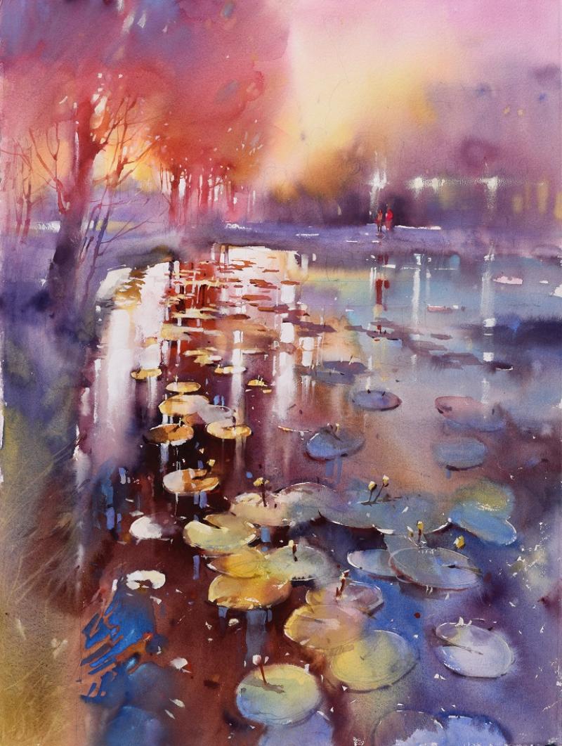 Landschaft in der Aquarellmalerei